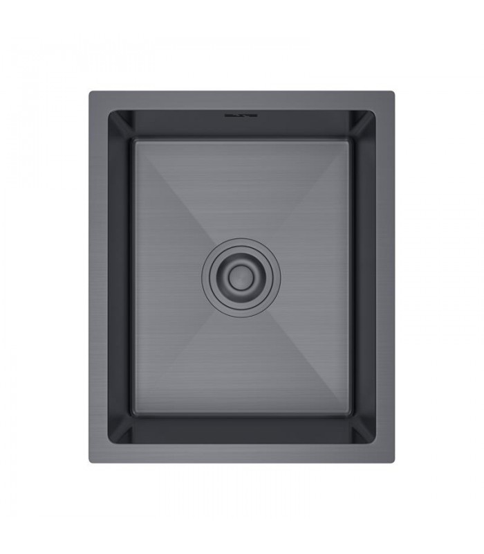 Zlewozmywak stalowy HD3745B GRAFIT PVD, sposób montażu: podwieszany bądź wpuszczany 370x450mm (zestaw: zlew,syfon,mocowania)