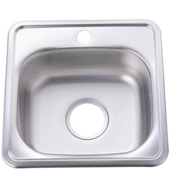 Zlewozmywak stalowy HD3838S INOX, sposób montażu: wpuszczany 385x385mm (zestaw:zlew,syfon)