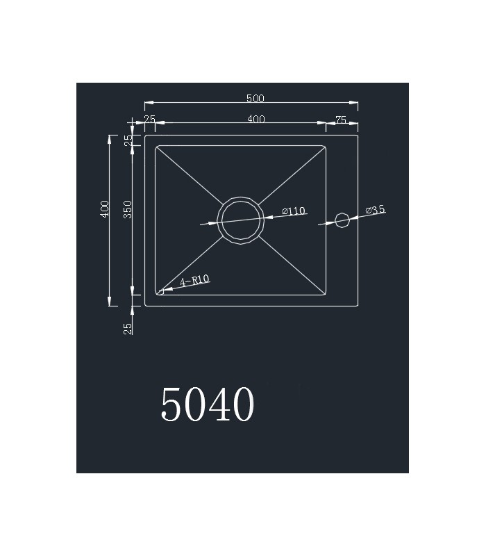Zlewozmywak stalowy HD4050 INOX, sposób montażu: podwieszany bądź wpuszczany 400x500mm (zestaw: zlew,syfon,mocowania)