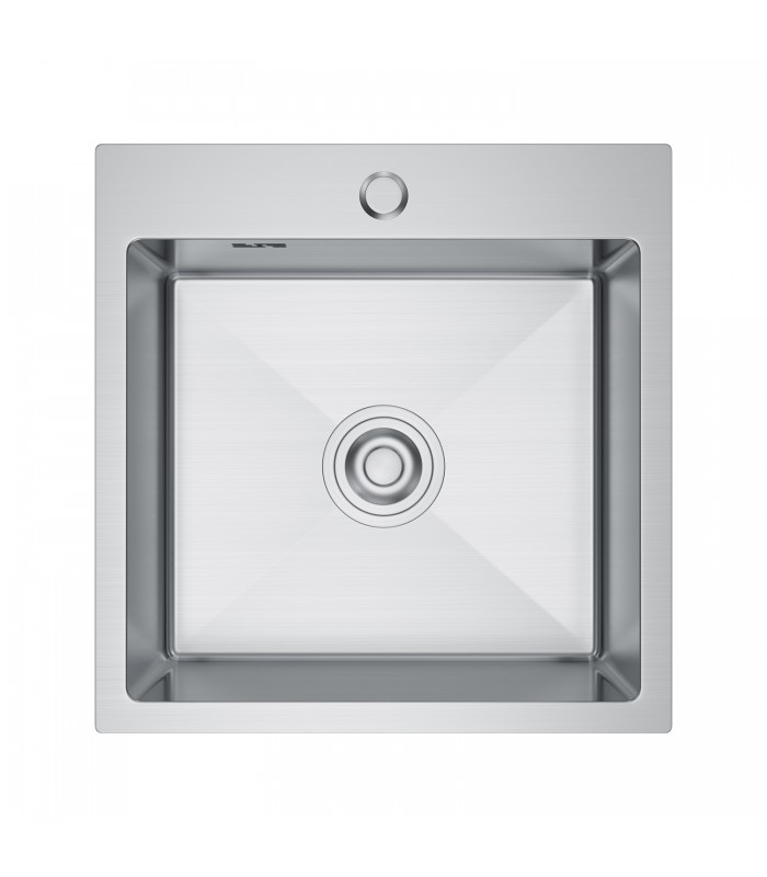 Zlewozmywak stalowy HD4645 INOX, sposób montażu: podwieszany bądź wpuszczany 460x450mm (zestaw: zlew,syfon,mocowania)