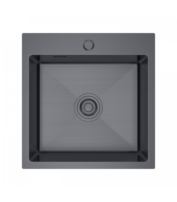 Zlewozmywak stalowy HD4645B GARFIT PVD, sposób montażu: podwieszany bądź wpuszczany 460x450mm (zestaw: zlew,syfon,mocowania)