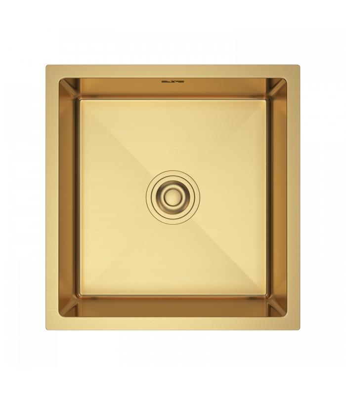 Zlewozmywak stalowy HD4745G GOLD PVD, sposób montażu: podwieszany bądź wpuszczany 470x450mm (zestaw: zlew,syfon,mocowania)