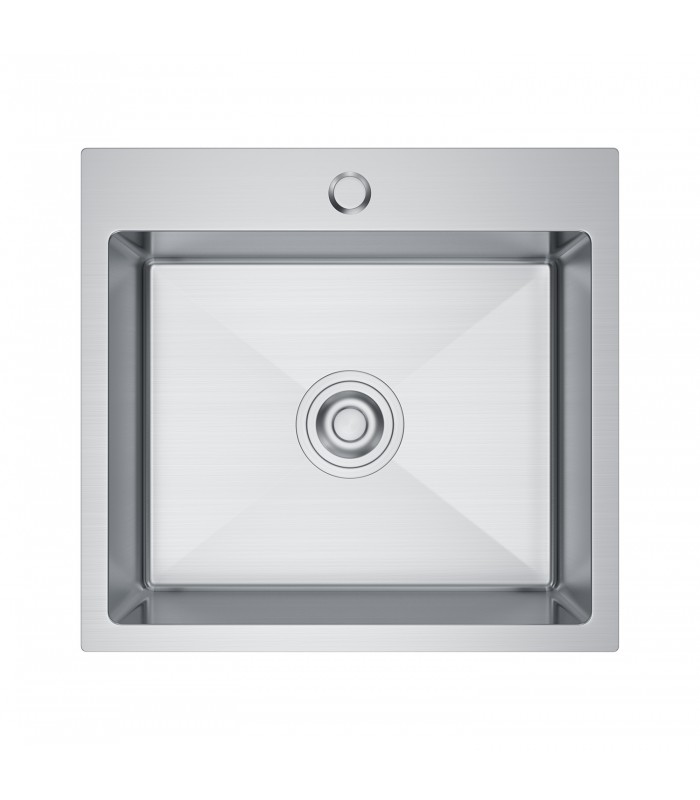 Zlewozmywak stalowy HD4845 INOX, sposób montażu: podwieszany bądź wpuszczany 480x450mm (zestaw: zlew,syfon,mocowania)