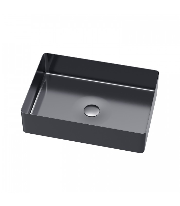 Zlewozmywak stalowy HD5035B GRAFIT PVD, sposób montażu: nadblatowe 500x350mm (zestaw: umywalka,klik klak)