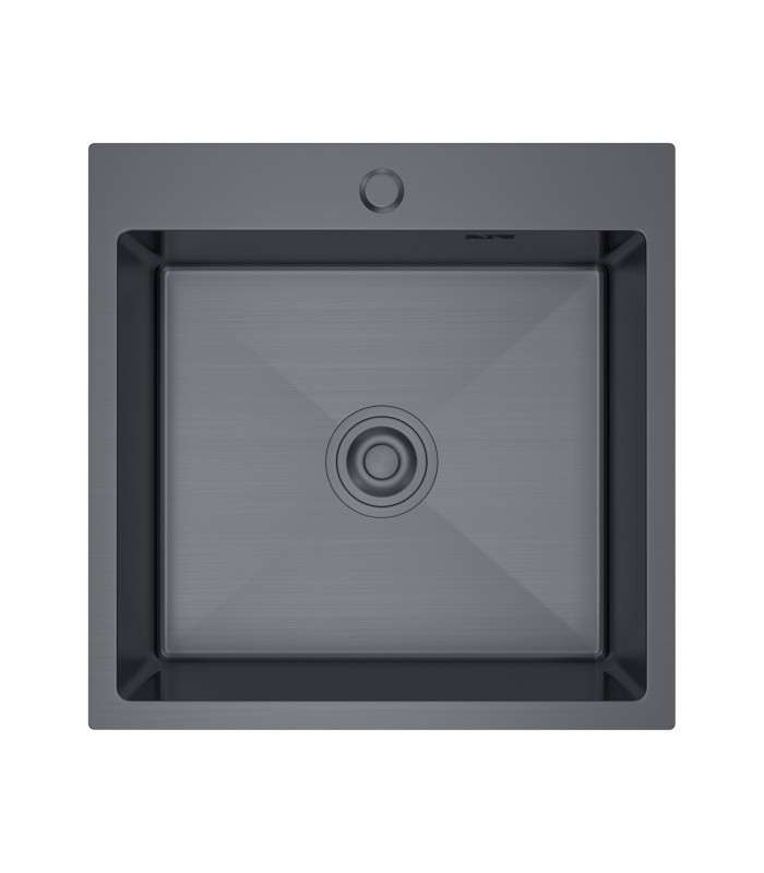Zlewozmywak stalowy HD5050B GARFIT PVD, sposób montażu: podwieszany bądź wpuszczany 500x500mm (zestaw: zlew,syfon,mocowania)