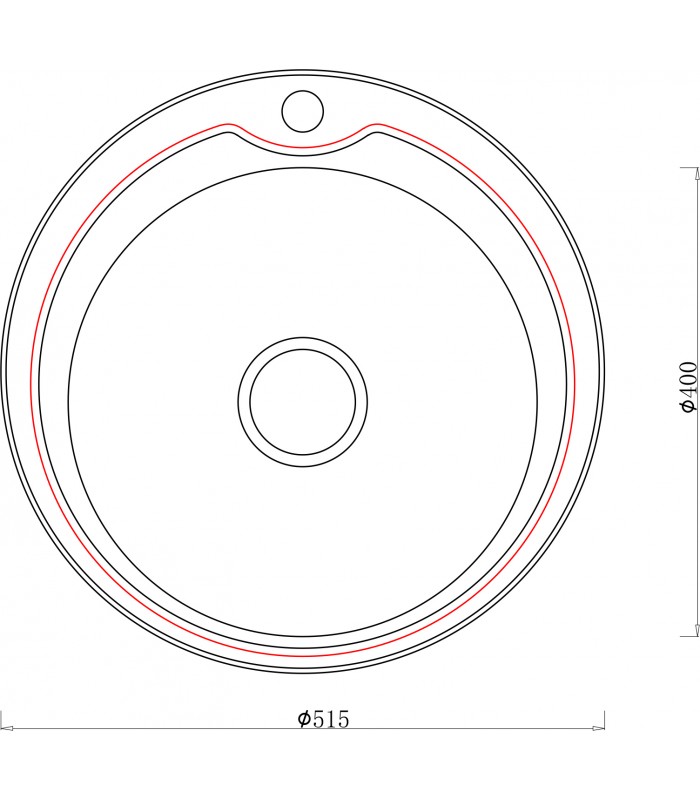 Zlewozmywak stalowy HD510D INOX, sposób montażu: wpuszczany 510mm (zestaw:zlew,syfon)