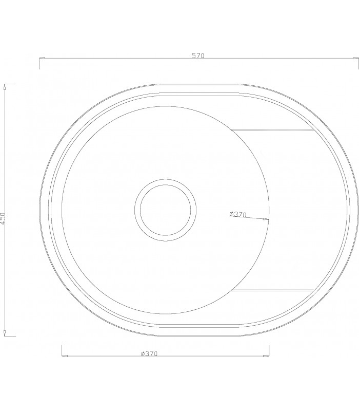 Zlewozmywak stalowy HD5745D INOX, sposób montażu: wpuszczany 570x450mm (zestaw:zlew,syfon)