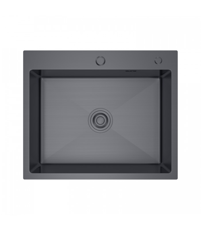 Zlewozmywak stalowy HD6050B GRAFIT PVD, sposób montażu: podwieszany bądź wpuszczany 600x500mm