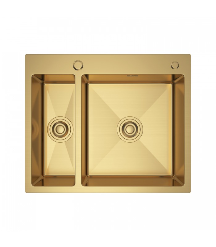 Zlewozmywak stalowy HD6151 GOLD PVD, sposób montażu: podwieszany bądź wpuszczany 610x510mm