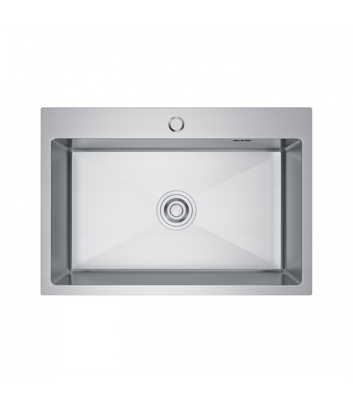 Zlewozmywak stalowy HD6545 INOX, sposób montażu: podwieszany bądź wpuszczany 650x450mm (zestaw: zlew,syfon,mocowania)