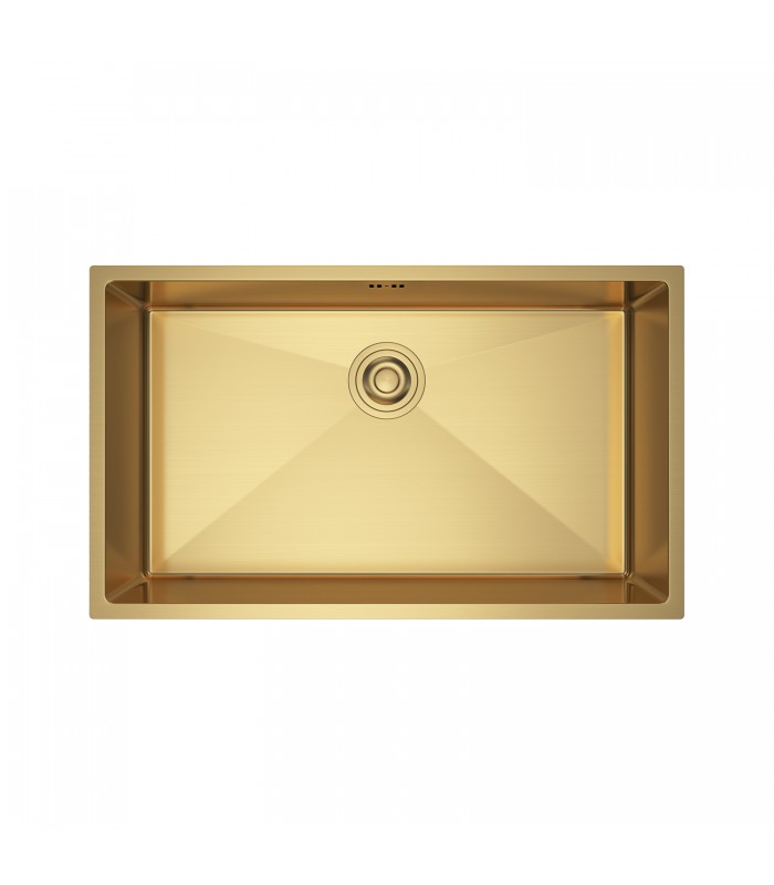 Zlewozmywak stalowy HD7444G GOLD PVD, sposób montażu: podwieszany bądź wpuszczany 740x440mm (zestaw: zlew,syfon,mocowania)