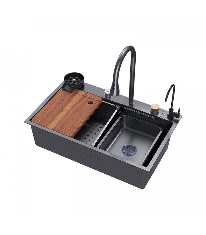 Zlewozmywak stalowy HD7545FY DEKOR PLASTRY MIODU, sposób montażu: wpuszczany bądź wpuszczany na równi z blatem 750x450mm