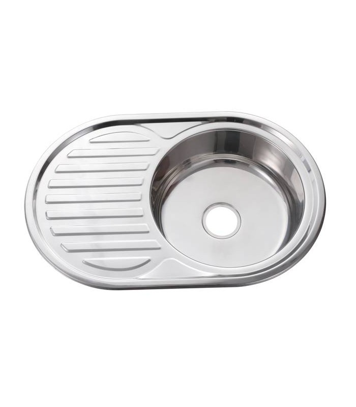 Zlewozmywak stalowy HD7750S INOX, sposób montażu: wpuszczany 770x500mm (zestaw:zlew,syfon)