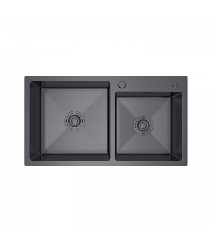 Zlewozmywak stalowy HD7843B GRAFIT PVD, sposób montażu: wpuszczany bądź wpuszczany na równi z blatem 780x430mm