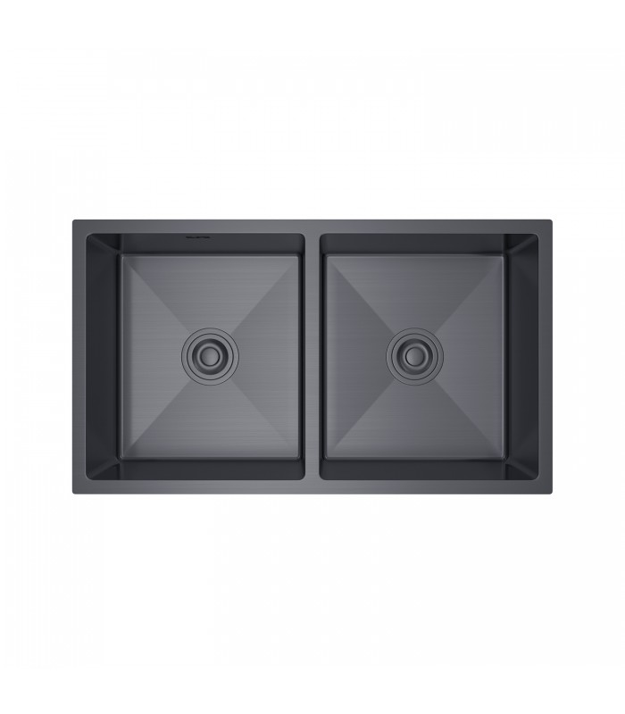 Zlewozmywak stalowy HD8045B GRAFIT PVD, sposób montażu: podwieszany bądź wpuszczany 800x450mm (zestaw: zlew,syfon,mocowania)