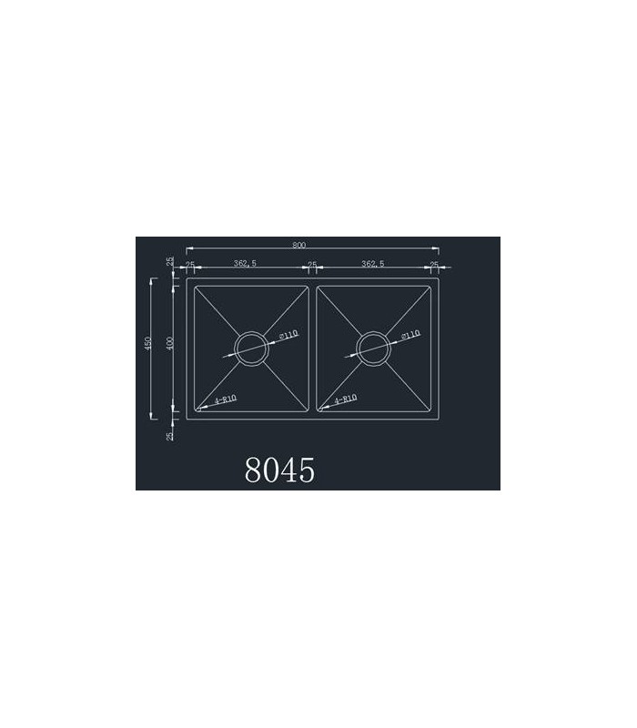 Zlewozmywak stalowy HD8045G GOLD PVD, sposób montażu: podwieszany bądź wpuszczany 800x450mm (zestaw: zlew,syfon,mocowania)