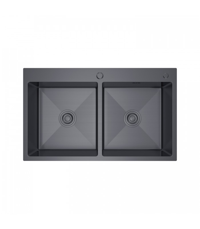 Zlewozmywak stalowy HD8350B GRAFIT PVD, sposób montażu: wpuszczany bądź wpuszczany na równi z blatem 830x500mm