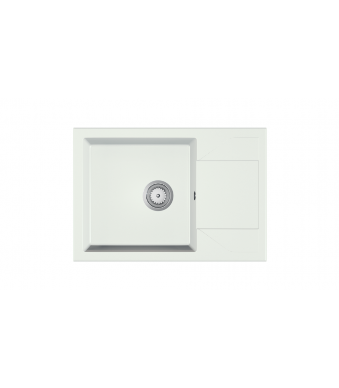 Zlewozmywak granitowy CAMEA, 820x425mm (zestaw: zlew,syfon przyścienny klasyczny/syfon automatyczny przyścienny)