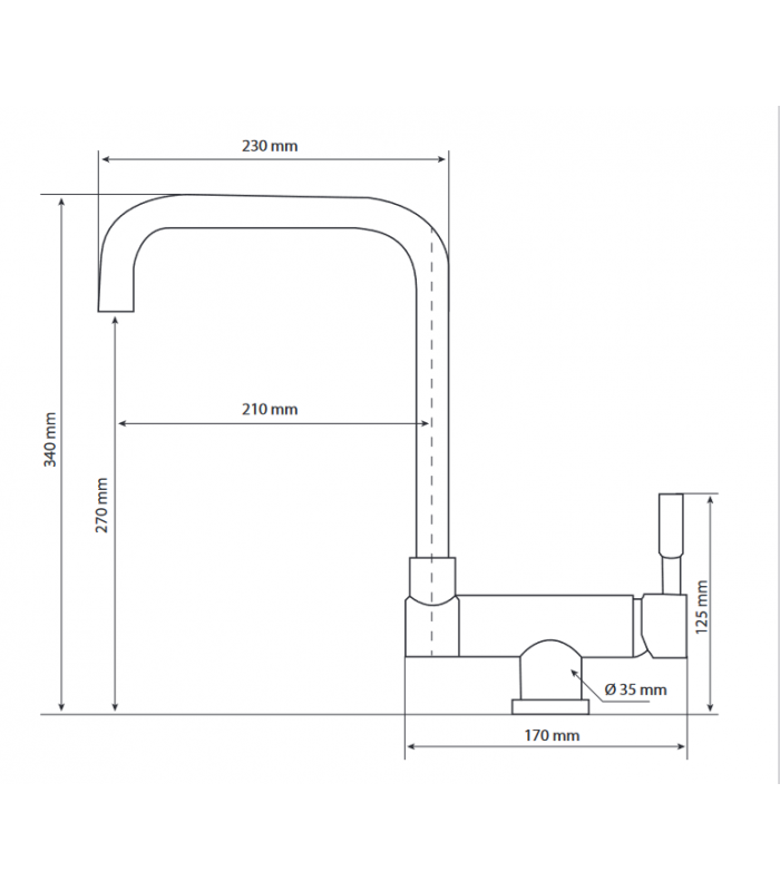 Bateria zlewozmywakowa podokienna chrom L126