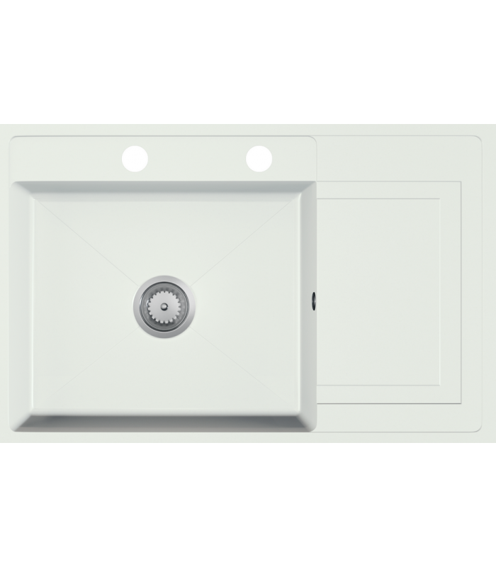 Zlewozmywak granitowy VIERO, 800x520mm (zestaw: zlew,syfon przyścienny klasyczny/syfon automatyczny przyścienny)