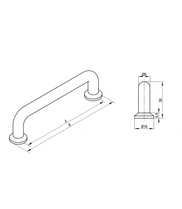 Uchwyt meblowy LIRA L-192 czarny TI22.0047.14.055