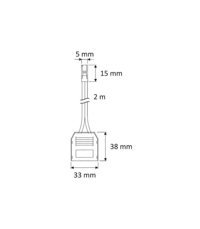 Rozdzielacz 3pkt. z 2m przewodem i wtyczką mini-kon. kolor czarny