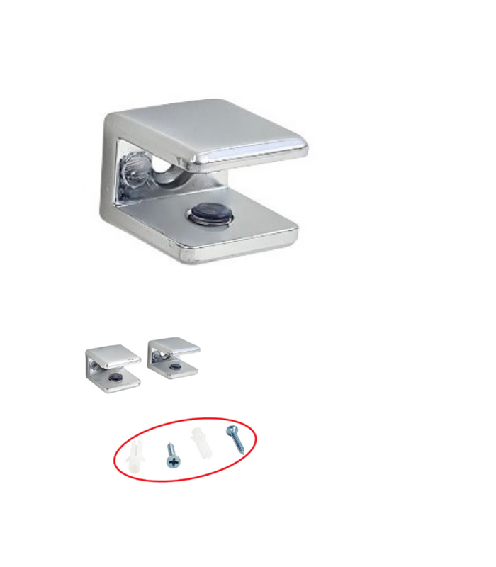 Kod 644 Podpórka do półek szklanych - metalowa (Glass clamp), 10mm, SIMPLE 2