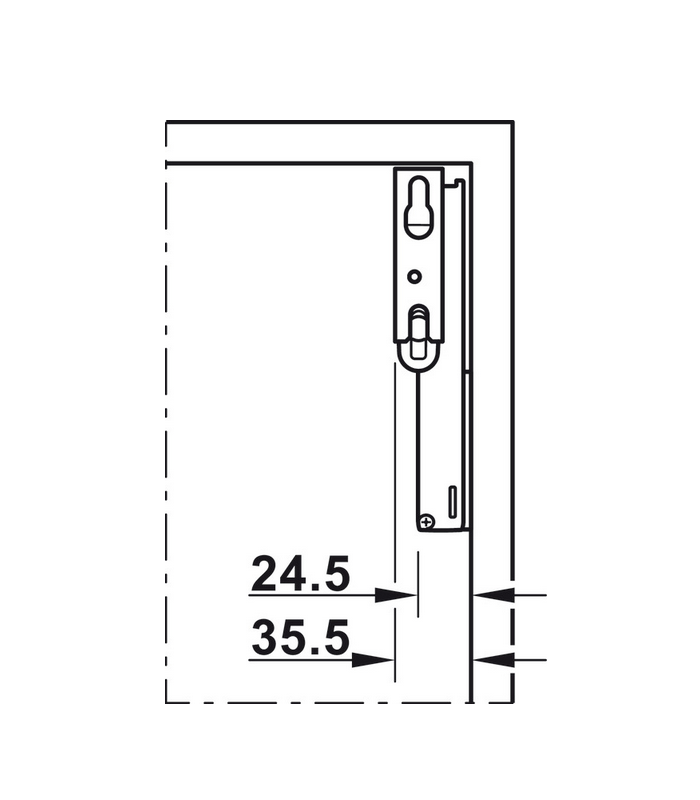 Okucie do klapy jednoczęściowej podnoszonej,  Free space 1.11 B biały