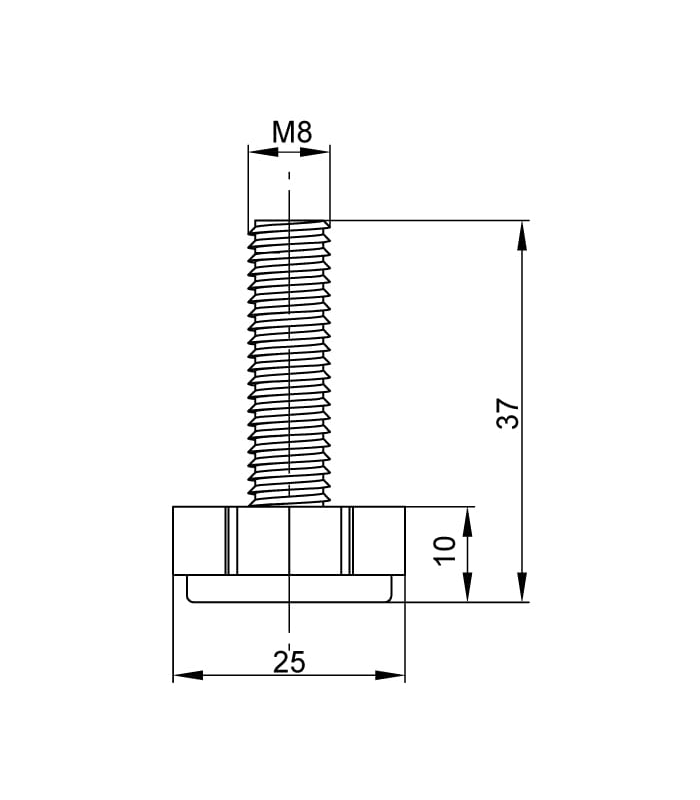 Stopka regulowana 8*22 DN-264-8