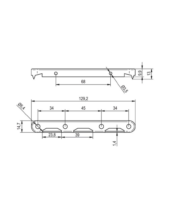 Korytko zaczepu metal ocynk biały WH02.0015.01.062