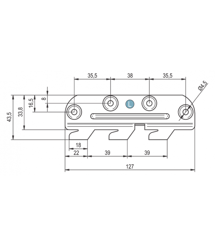 Zaczep do łóżka prawy metal ocynk biały WH02.0017.01.06