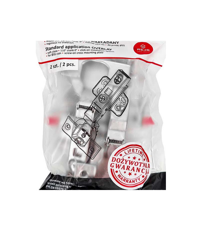 Zawias hydrauliczny, nakładany z prowadnikiem H-0 metal nikiel EXPERT SOFT CLOSE TJ01.7101.01.064