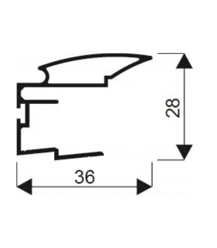 SEVROLL Alfa II rączka 16/18mm 2,70m czarna matowa 288252