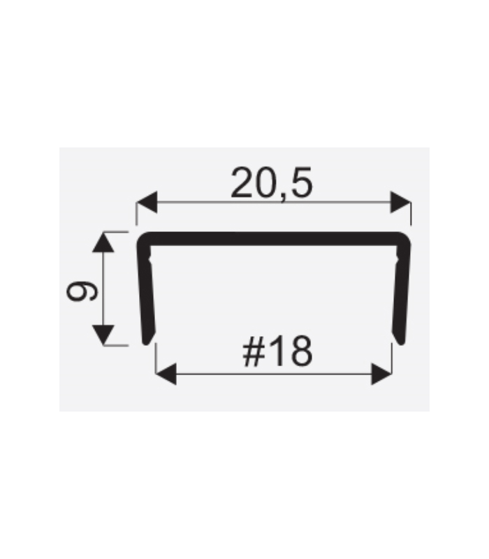 SEVROLL profil C do płyty 18mm 3m, czarny mat 422013