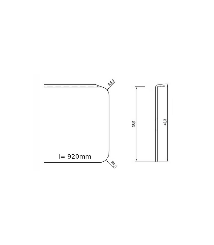 Listwa kątowa EGGER 38 L-920 aluminium