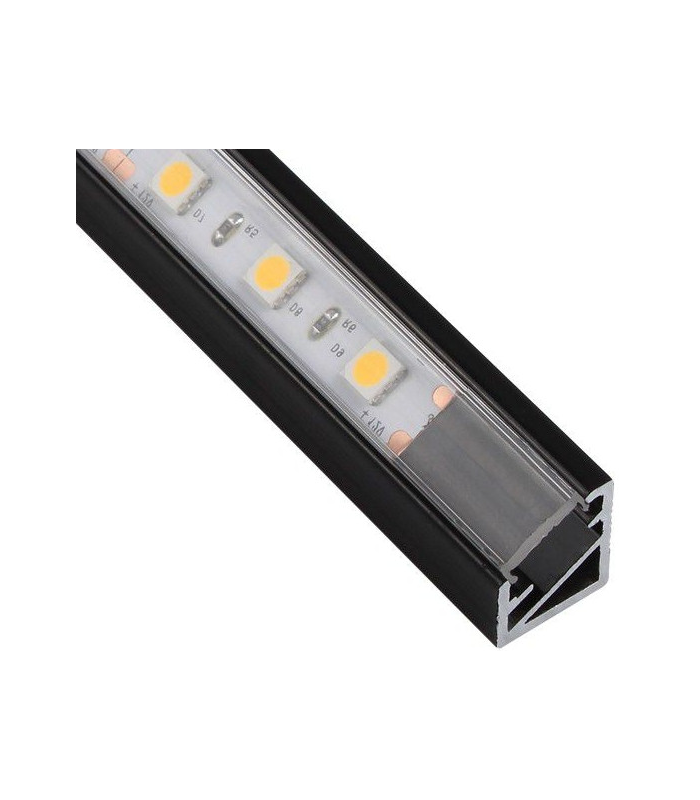 PROFIL TRILINE MINI 3M, CZARNY KĄTOWY KLOSZ TRANSPARENT