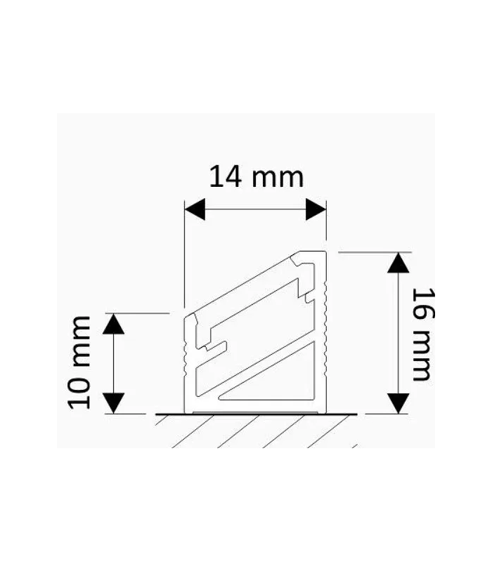 PROFIL TRILINE MINI 3M, CZARNY KĄTOWY KLOSZ TRANSPARENT