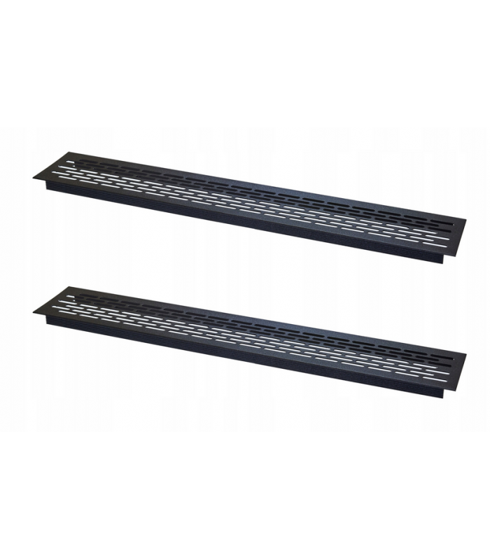 2x Kratka wentylacyjna czarny mat  wys. 80mm dł.480mm