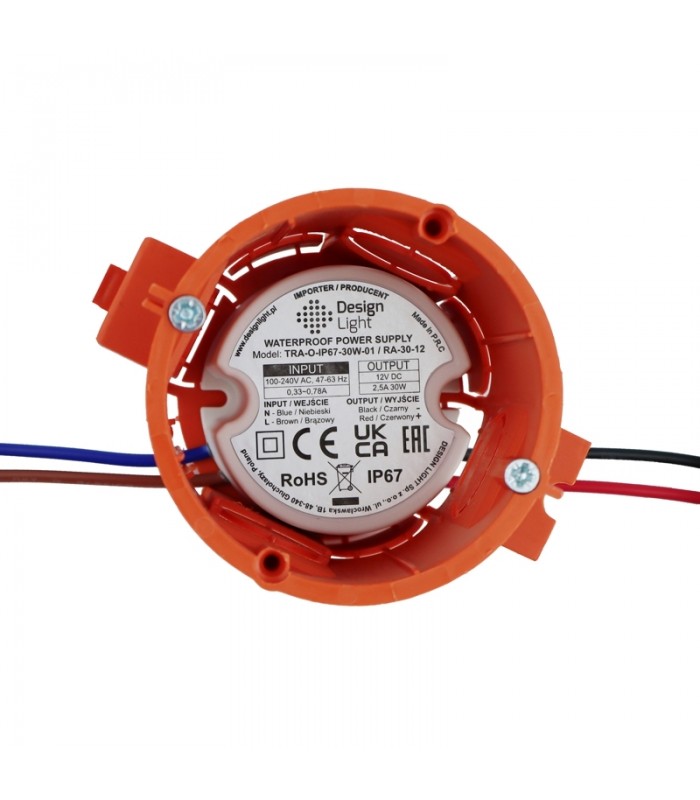 Zasilacz dopuszkowy LED 12V DC 30W wodoodporny IP67