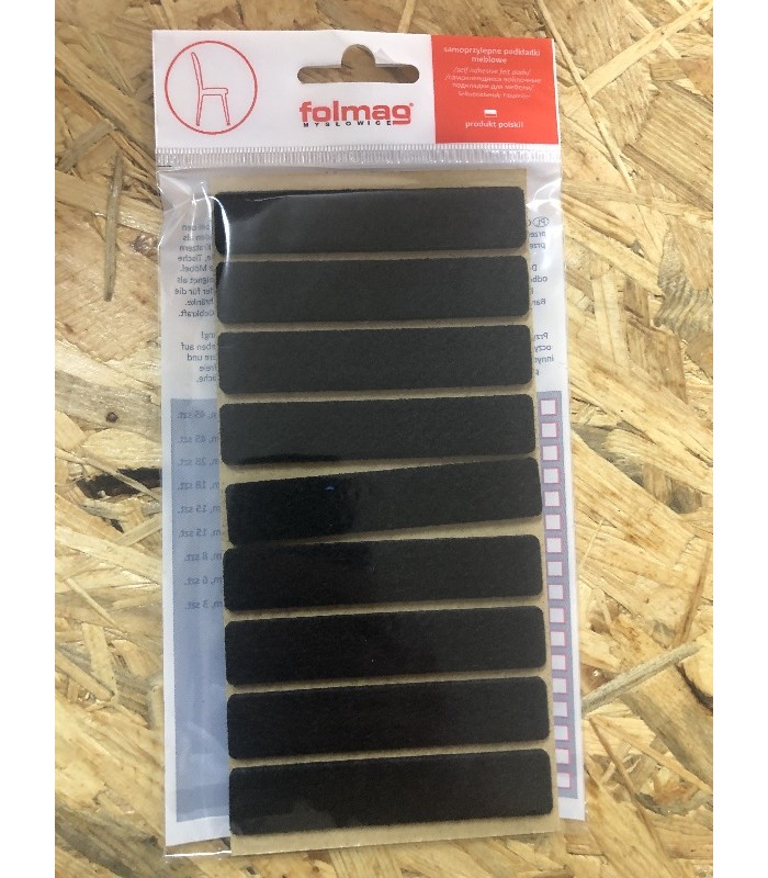 Podkładka filcowa czarna 15x80mm prostokąt