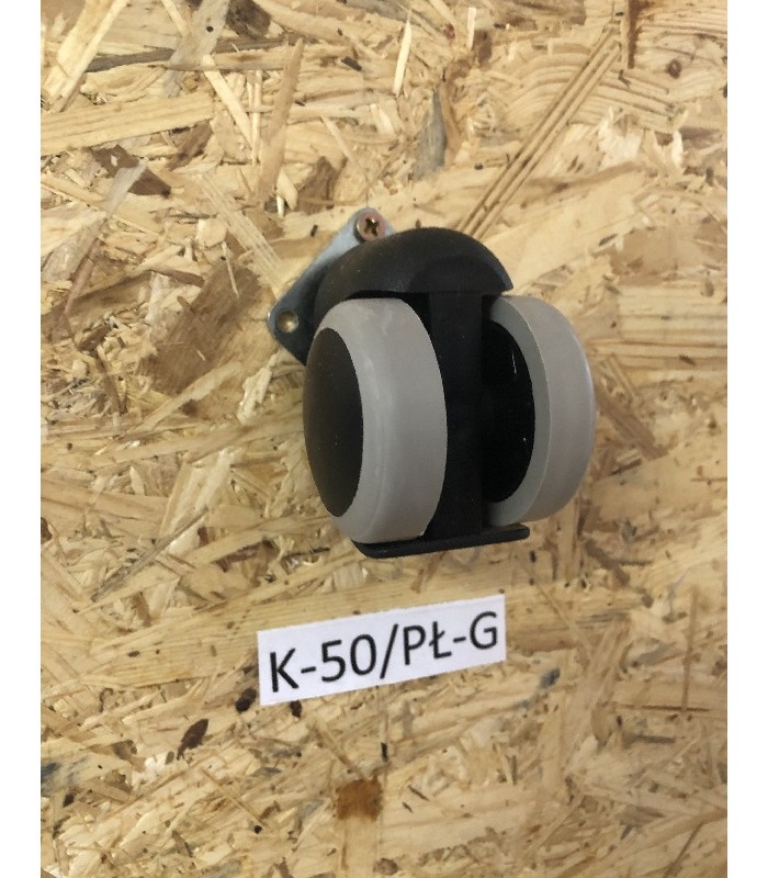 Kółko fi50 obrotowe gumowane z płytką