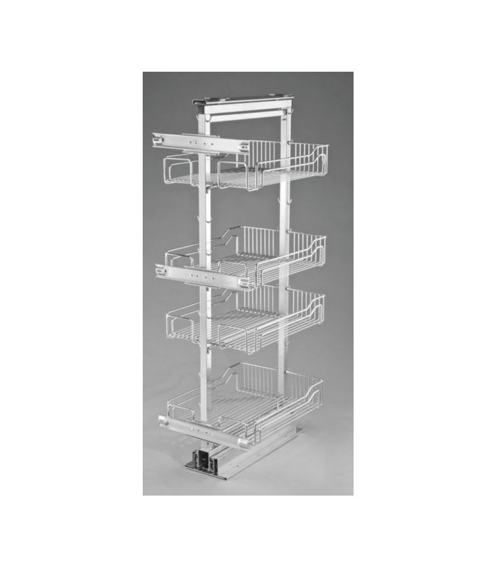 Cargo MIDI 4-półkowe do szafki 300mm chrom (wys. 1210mm-1410mm)