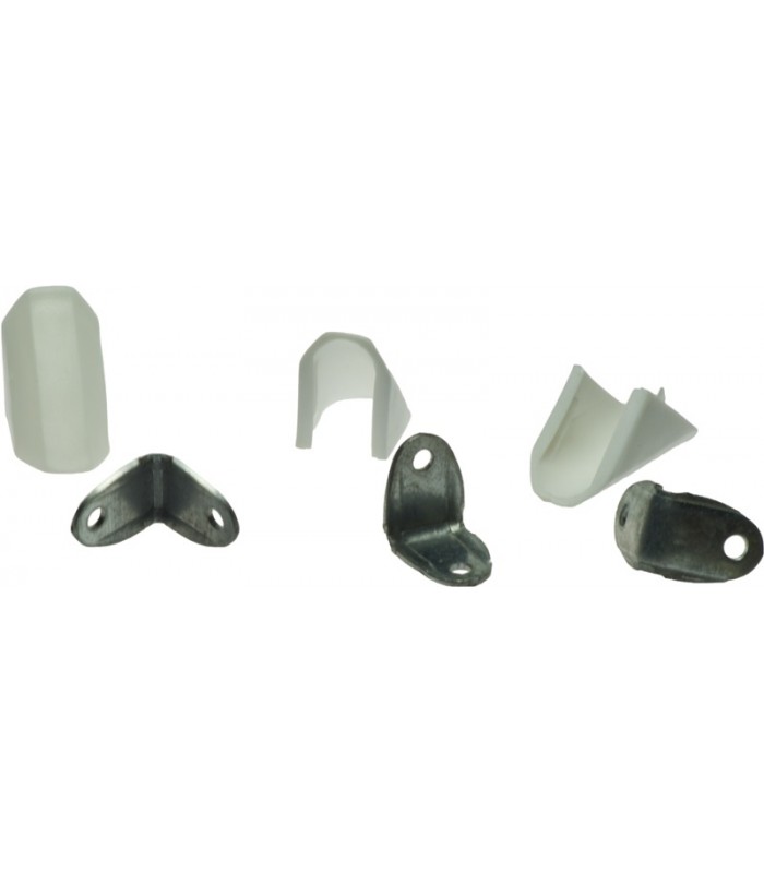 Kątownik BIAŁY/sztuka metalowy z otworem na wkręt fi 4 + osłonka z tworzywa