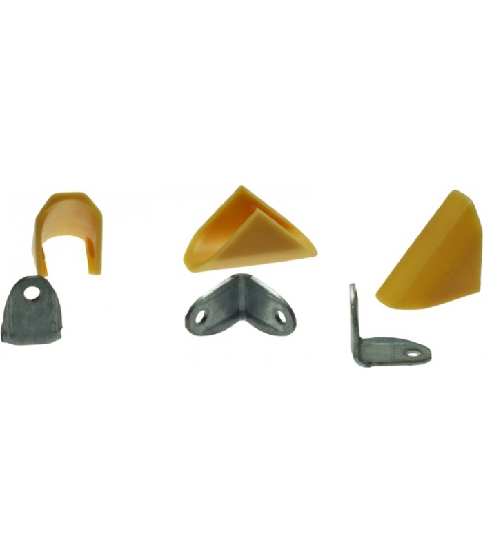 Kątownik BUK/50szt. metalowy z otworem na wkręt fi 4 + osłonka z tworzywa