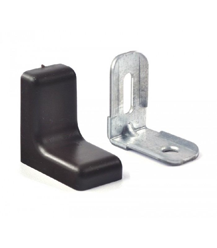 Kątownik meblowy CZARNY metal+płytka