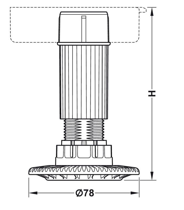 Stopka reg.cokołu Axilo 125mm - profil rurowy