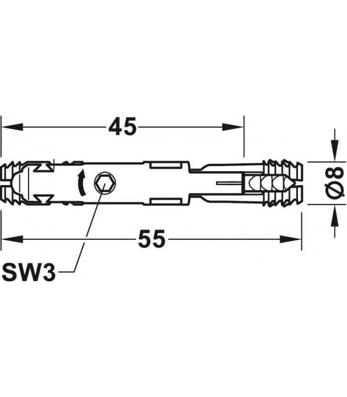 Złącze rozpierające się Häfele Ixconnect SC 8/60