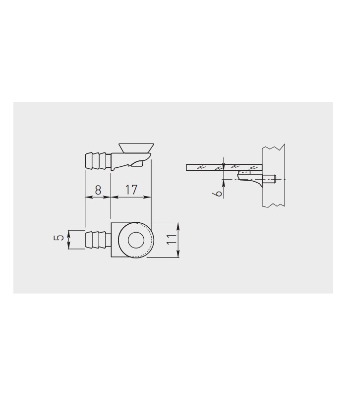 Podpórka do półki szklanej prosta z gumką