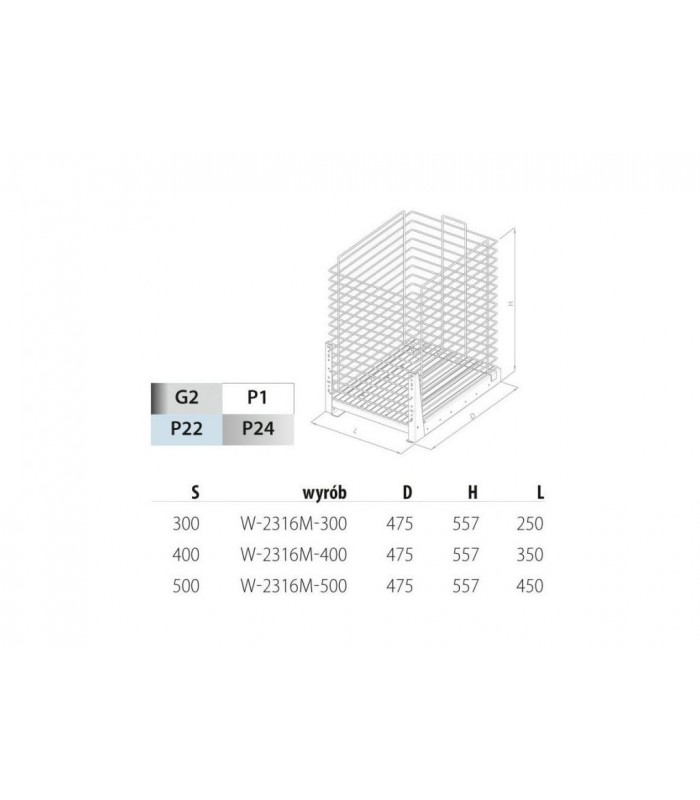 cargo DO BIELIZNY 1-poziomowe 500mm srebrny