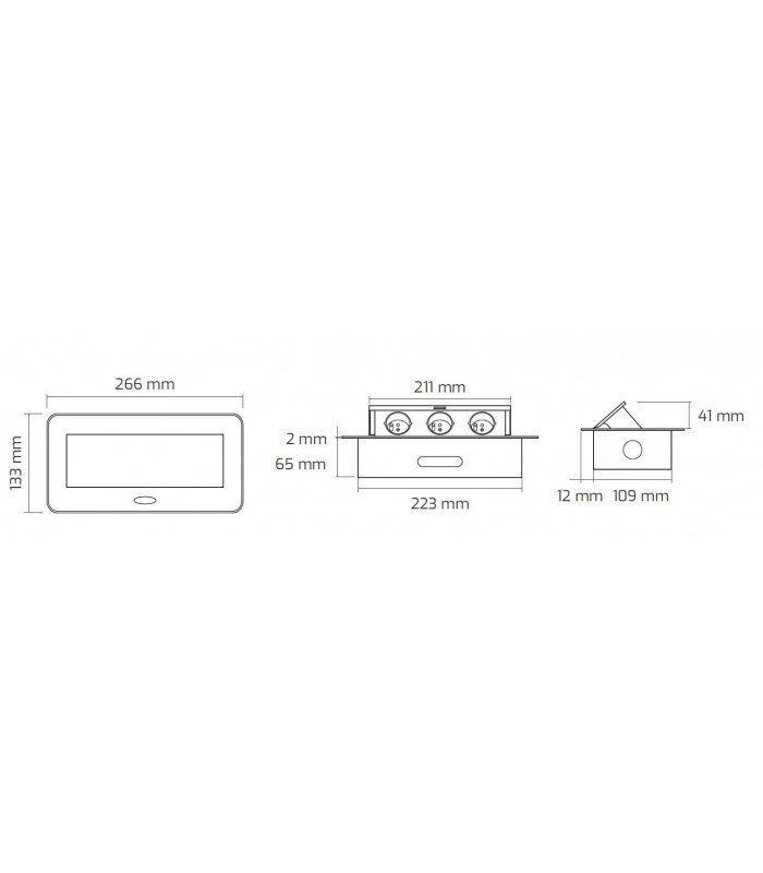 KOMBIBOX UZBROJONY czarny z przewodem 1,5m , 3 x gniazdo z bolcem, model nr 1